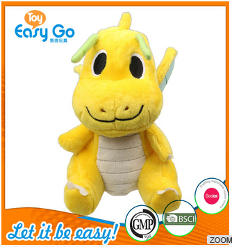 new design plush yellow dinosaur toy 