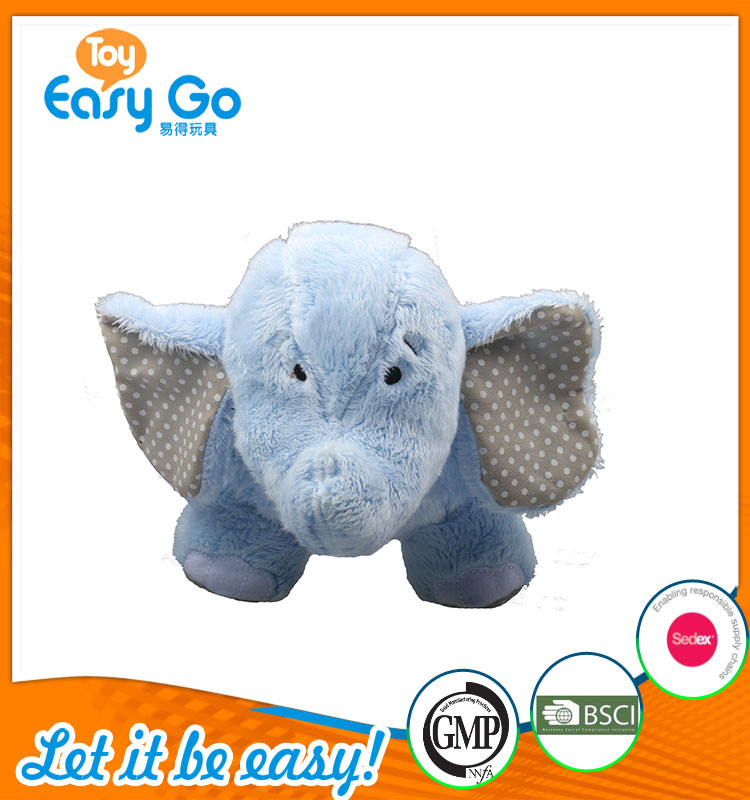 high quality customized production cute blue elephant plush 